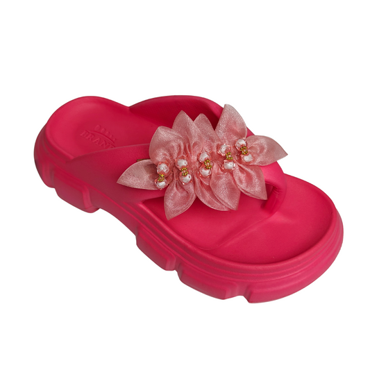 Floral Pearl Platform Flip-Flop