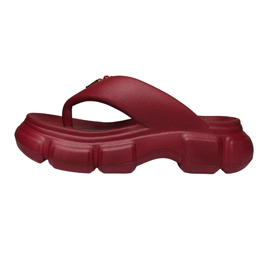 Berry Bold Bead-Embellished Platform Flip-Flop